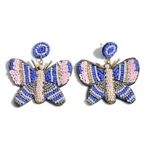 Treasure Beaded Butterfly Drop Earrings